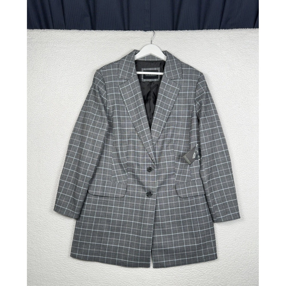 NEW - ELOQUII Blazer Jacket Gray Plaid - Women's 16